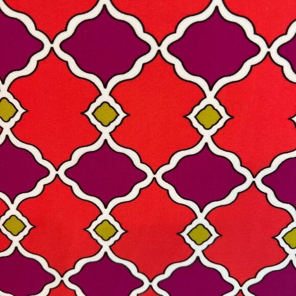 Jude Connally Jude Cloth Collared V-Neck Geometric Dress Coral Purple Size S - Picture 8 of 11